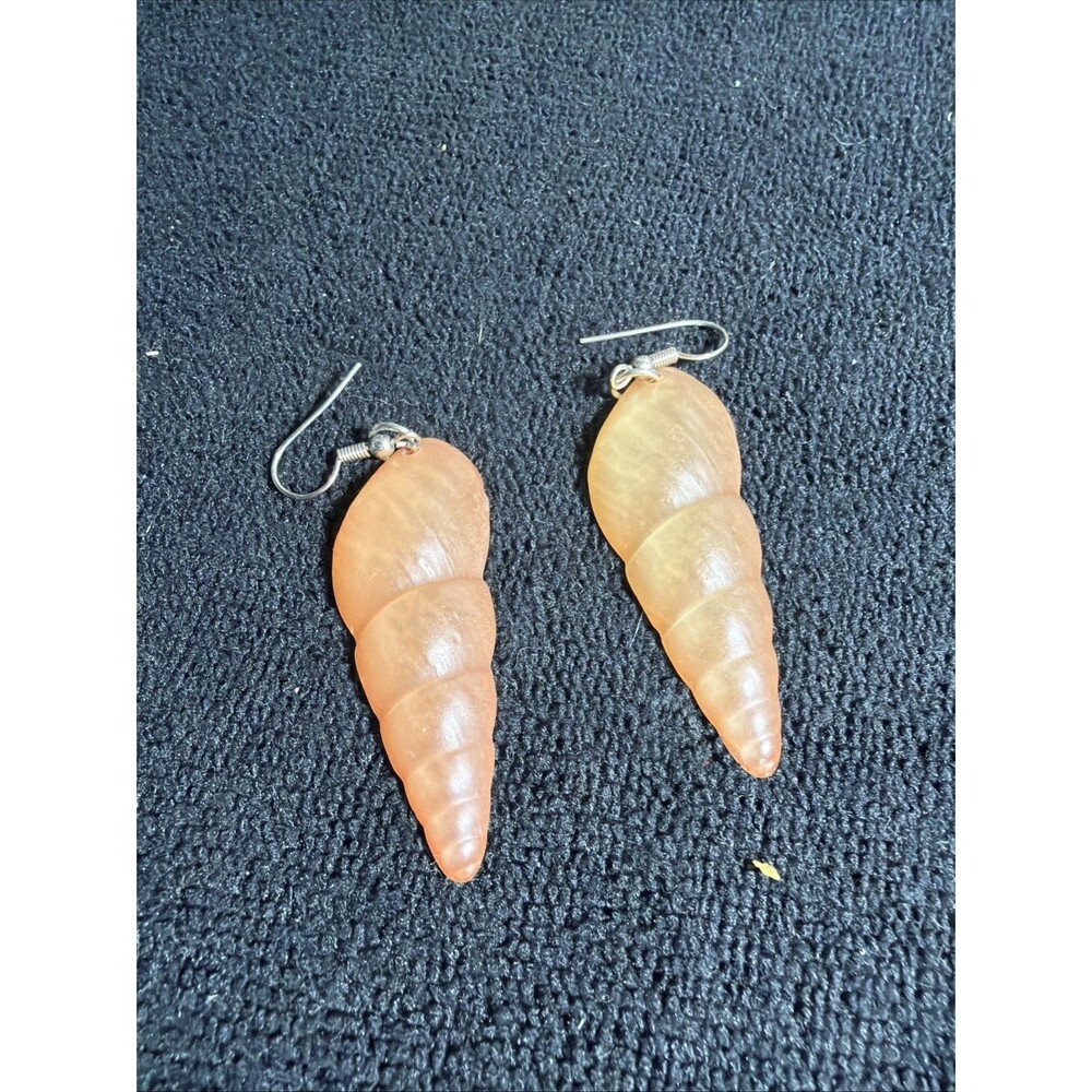 Vtg. Lucite Shell Shaped Earrings